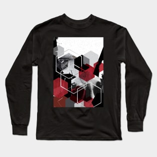 Red and Black Abstract City Long Sleeve T-Shirt